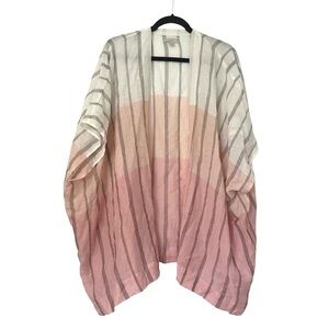 Loft Open Front Striped Ombre Kimono Top One Size Womens